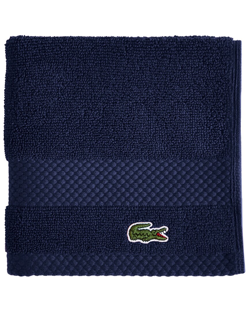 Lacoste Heritage Antimicrobial Wash Towel In Navy