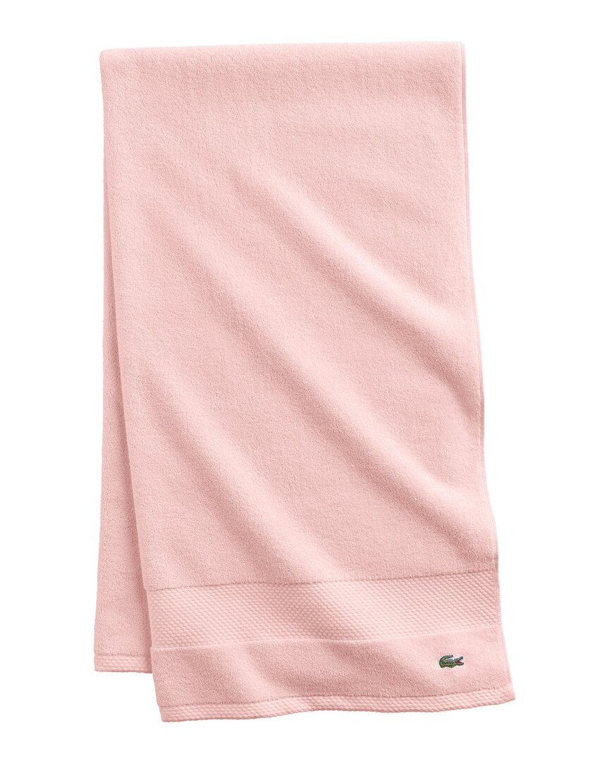 Lacoste Heritage Antimicrobial Bath Towel In Pink