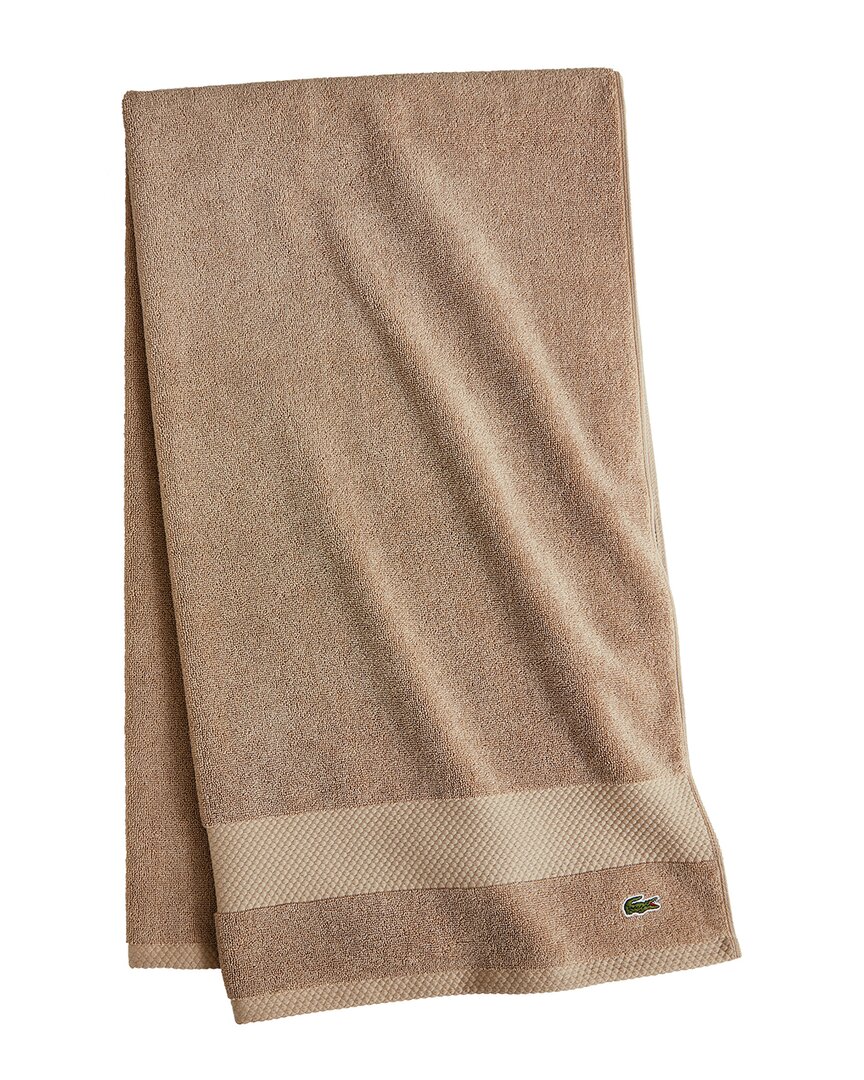 Lacoste Heritage Antimicrobial Bath Sheet In Sand