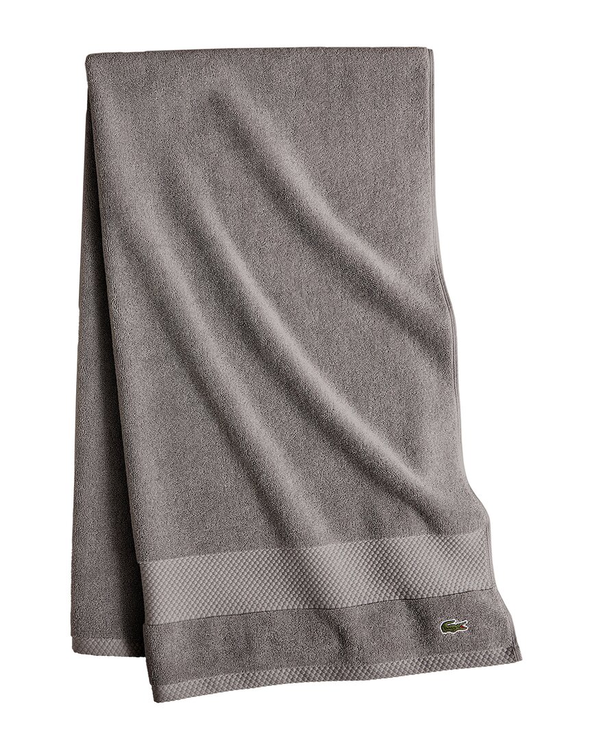 Lacoste Heritage Antimicrobial Bath Sheet In Grey