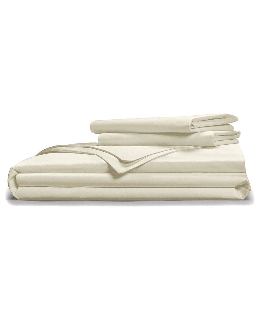 Shop Pillow Gal Classic Cool & Crisp 100% Cotton Percale Duvet Cover Set In Beige