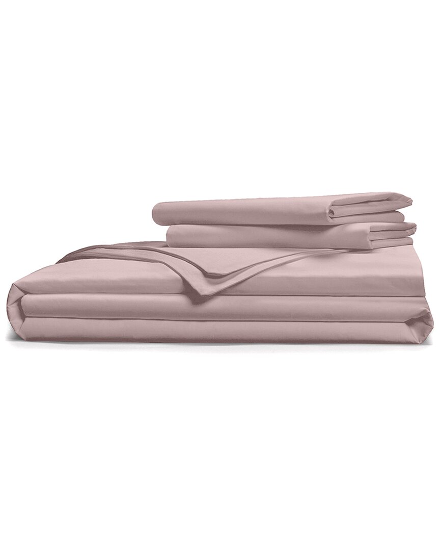 Shop Pillow Gal Classic Cool & Crisp 100% Cotton Percale Duvet Cover Set In Pink