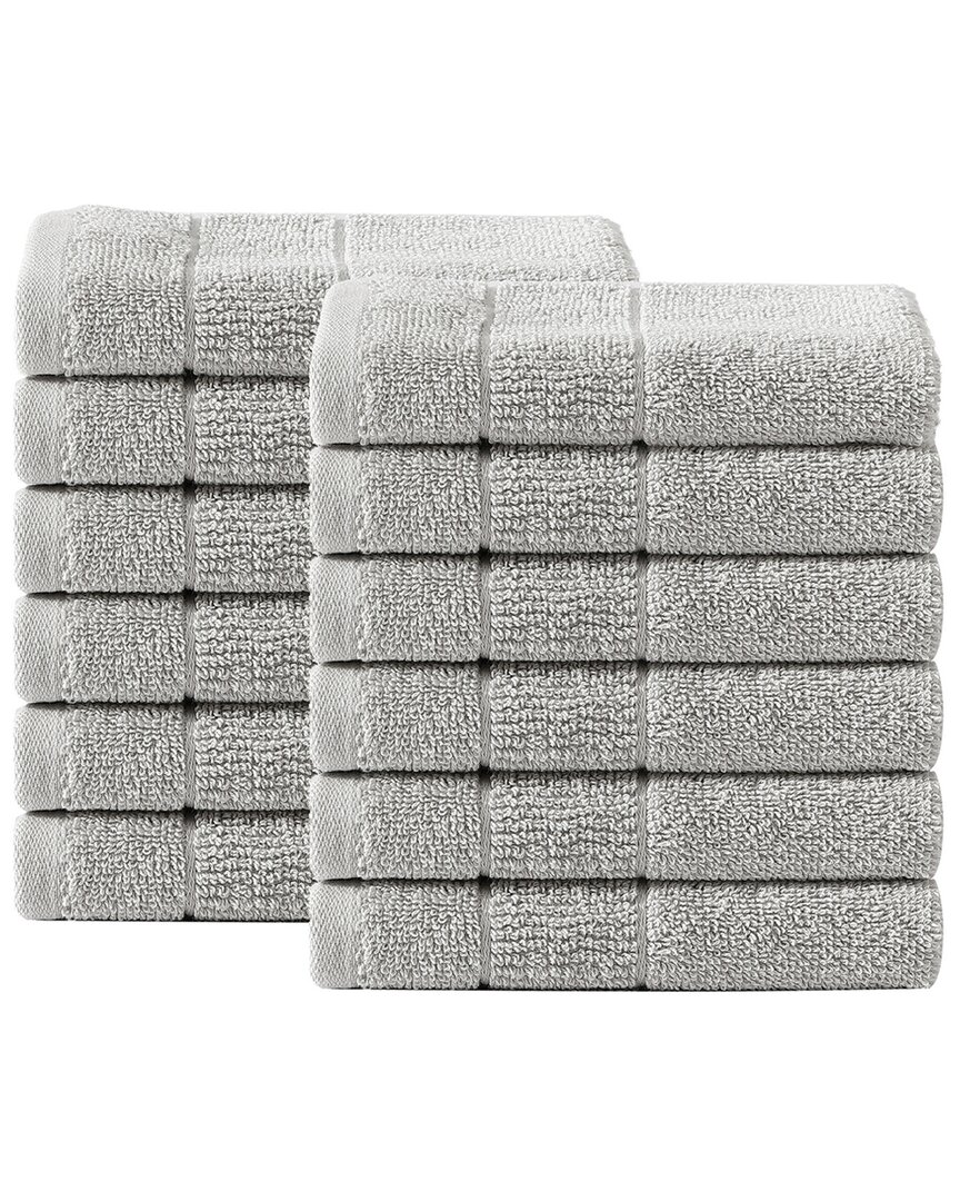 Tommy Bahama Island Retreat Cotton Terry 12pc Wash Towel Set In Grey