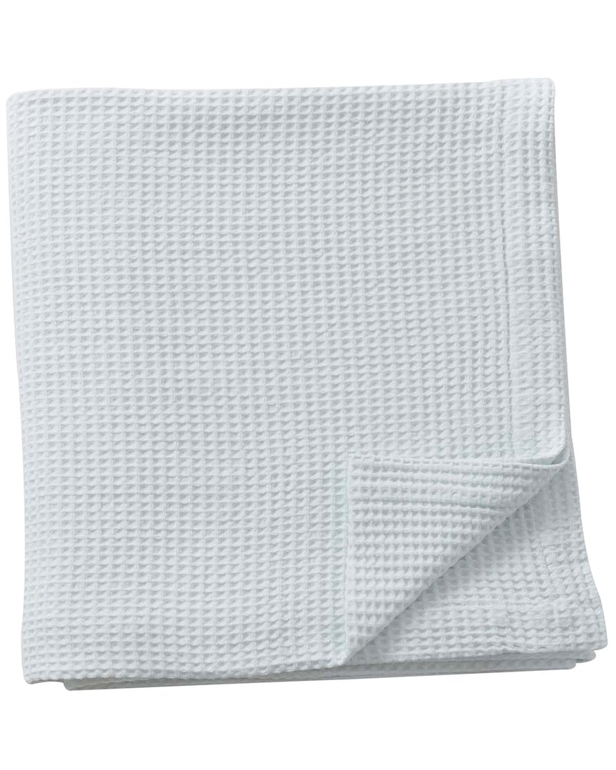 Linery & Co Waffle Weave Textured Cotton Blanket In White