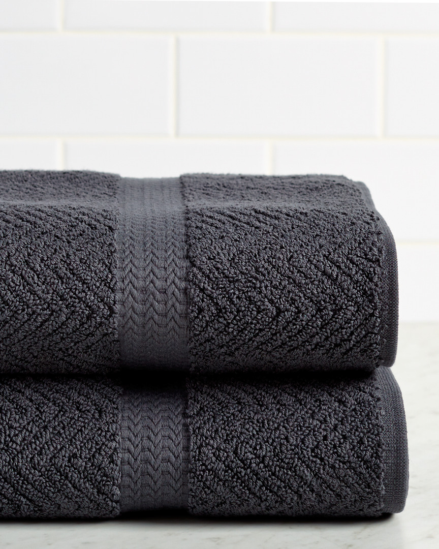 Linum Home Textiles Herringbone Weave Set Of 2 Bath Towels In Beige