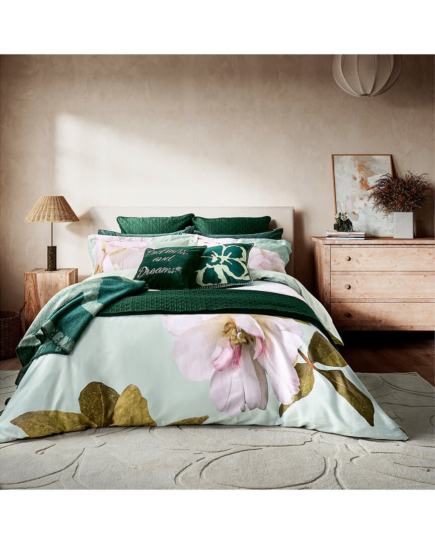 Ted Baker 220 Thread Count Gardenia Floral Cotton Sateen Duvet Cover Set In Multi