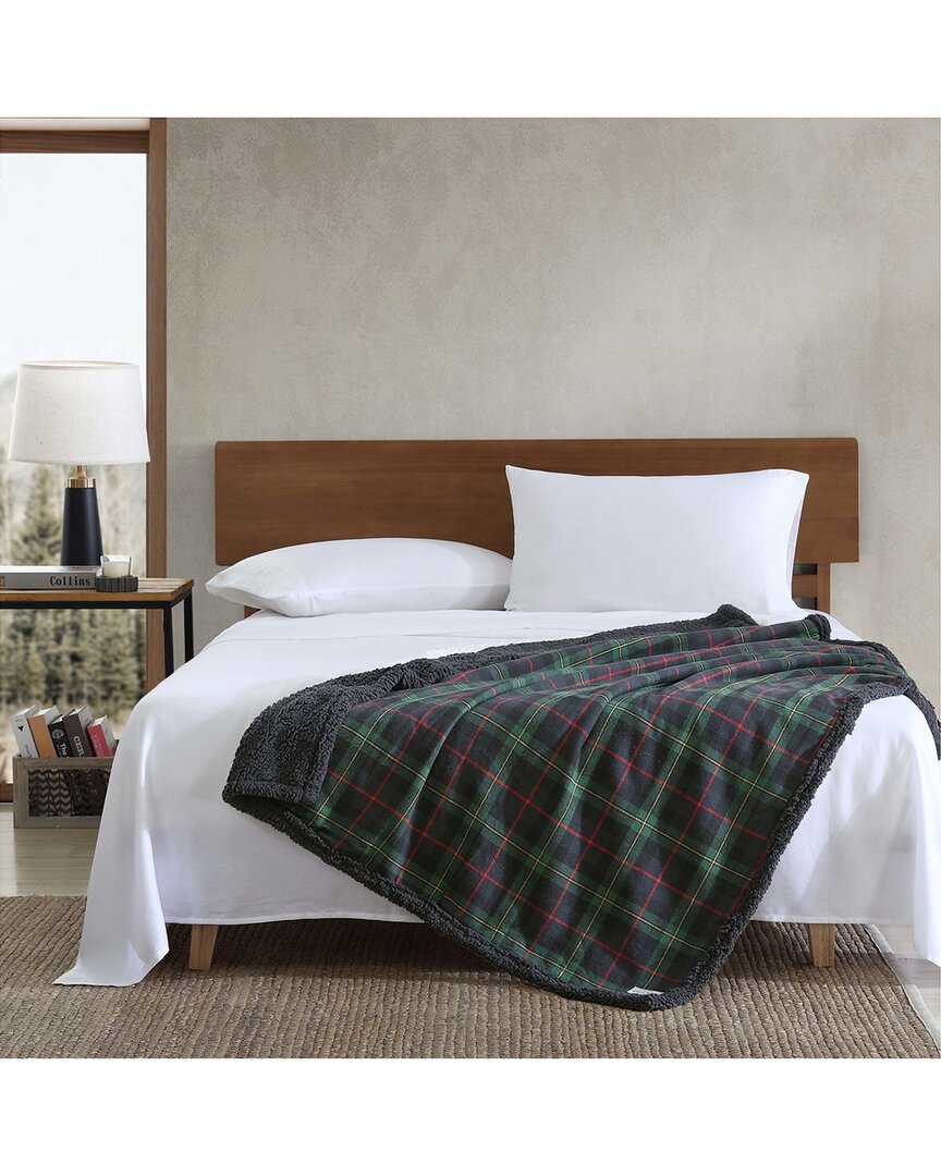 Eddie Bauer Nautica Mountain Pine Tartan Green Throw