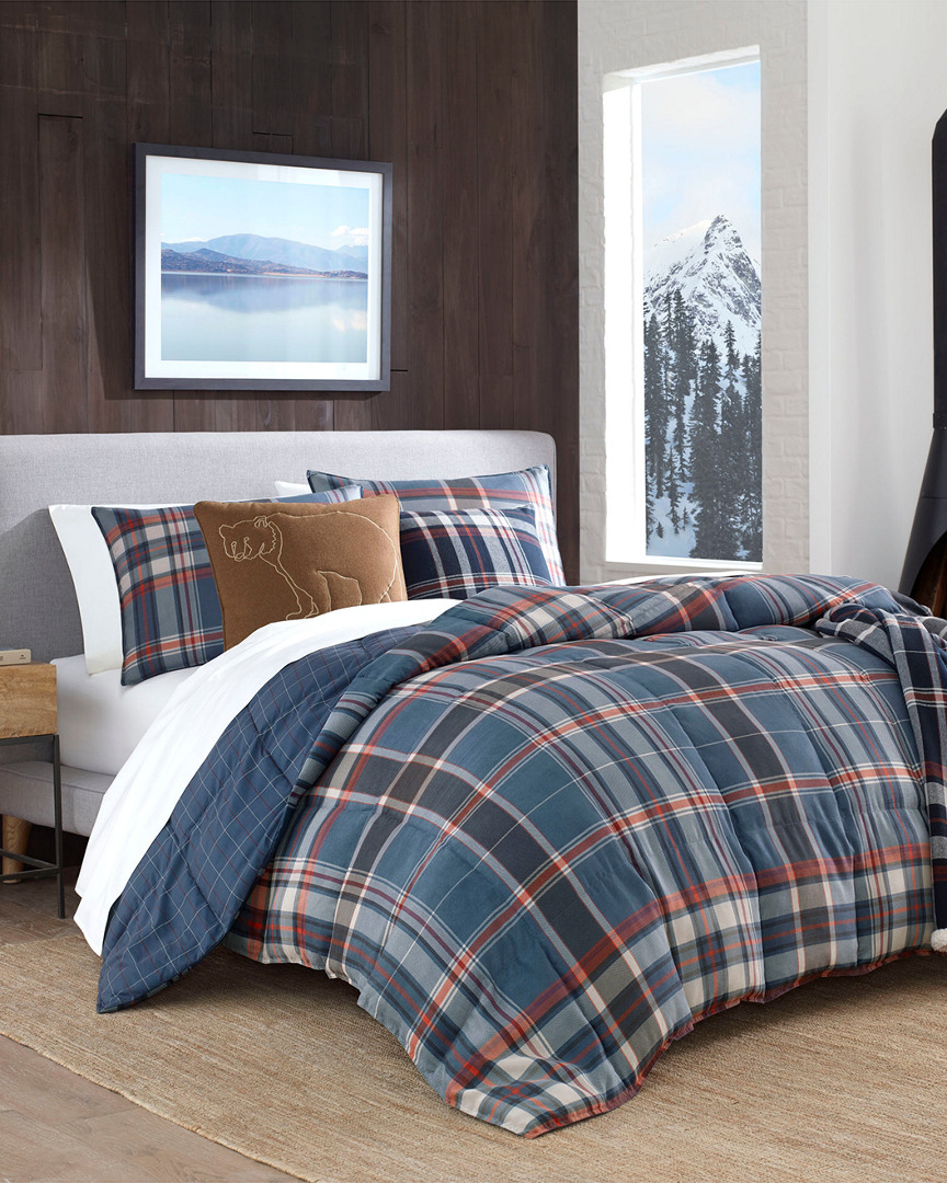 Shop Eddie Bauer Shasta Lake Navy Micro Suede Comforter Set