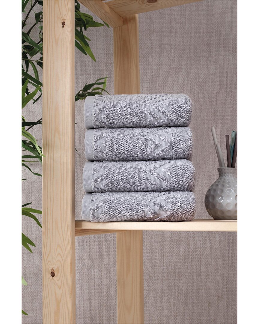 Ozan Premium Home Sovrano 4pc Hand Towels In Grey