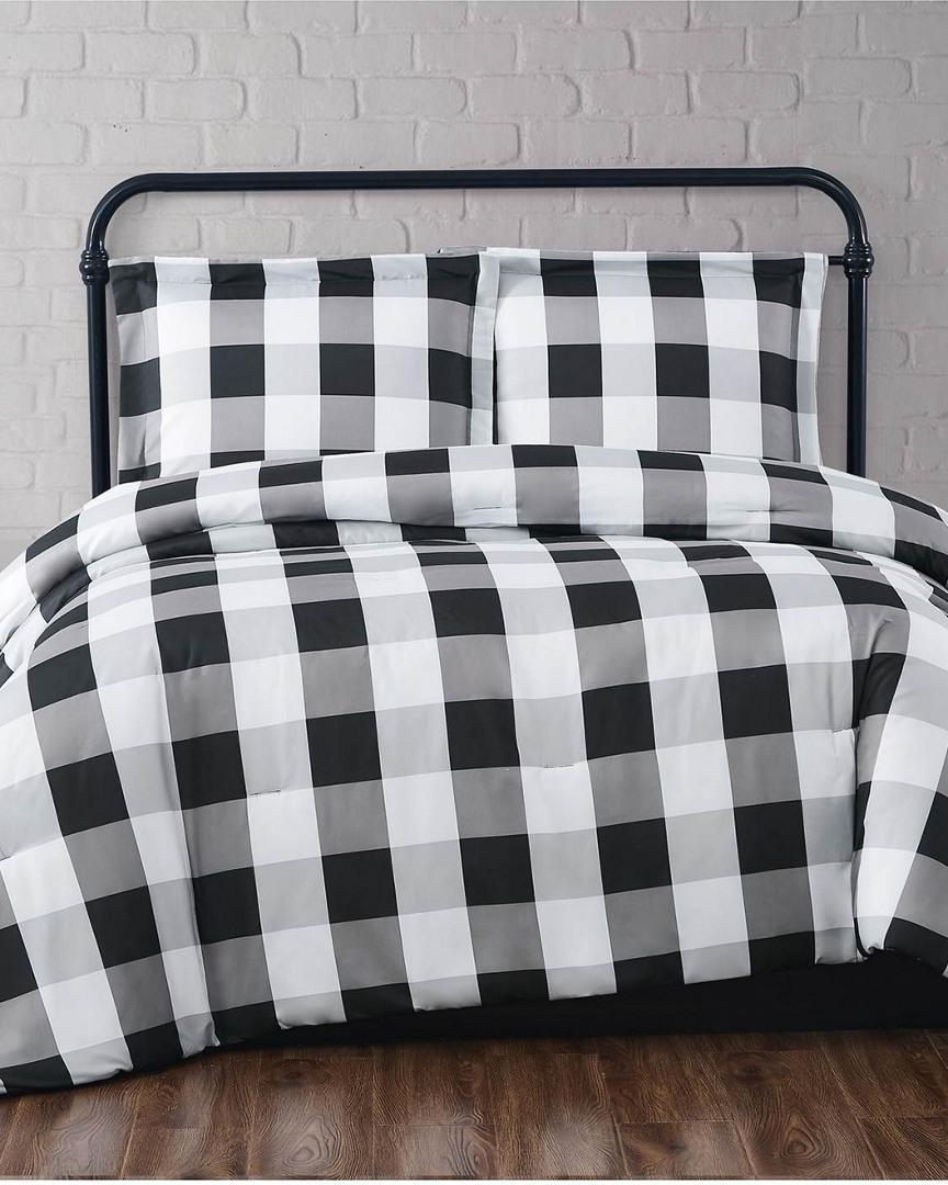 Shop Truly Soft Everyday Buffalo Plaid Duvet Cover Set In Black