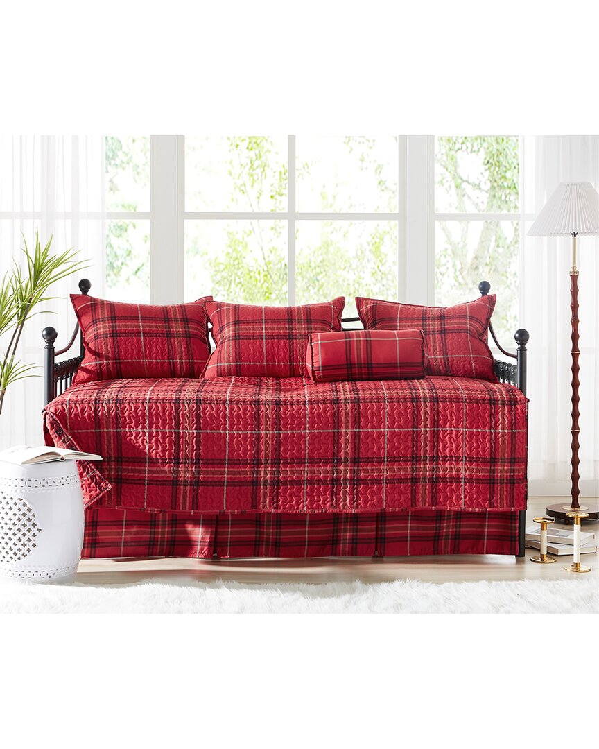 Southshore Fine Linens Vilano Plaid Daybed Cover Set In Red