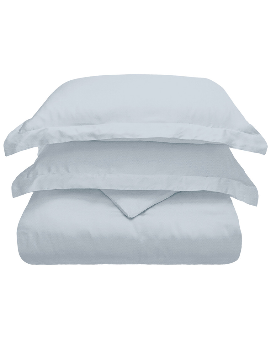 Superior Solid 300 Thread Count Percale Duvet Cover Set In Blue