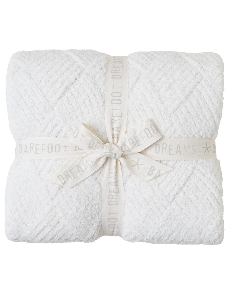 Barefoot Dreams Cozychic Diamond Weave Blanket In White
