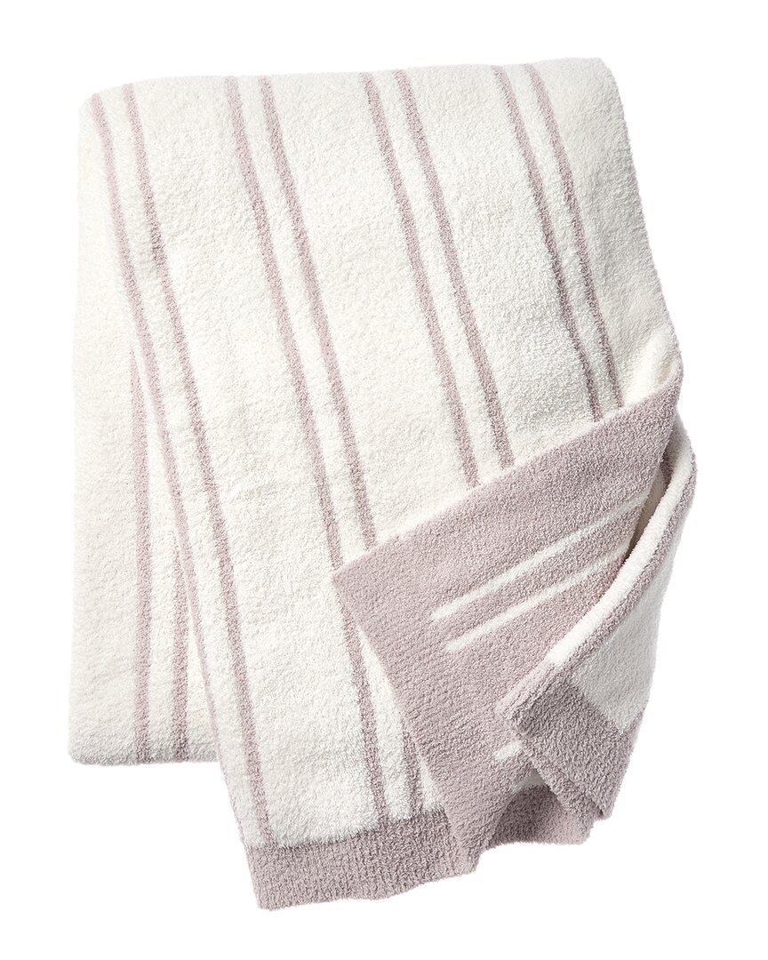 Barefoot Dreams Cozychic Double Pinstripe Throw In Neutral