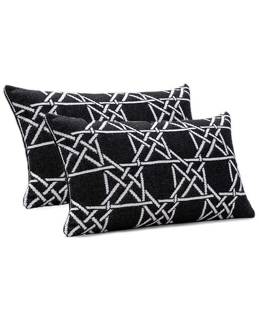 Brooks Brothers Lattice Work Decorative Pillow In Black