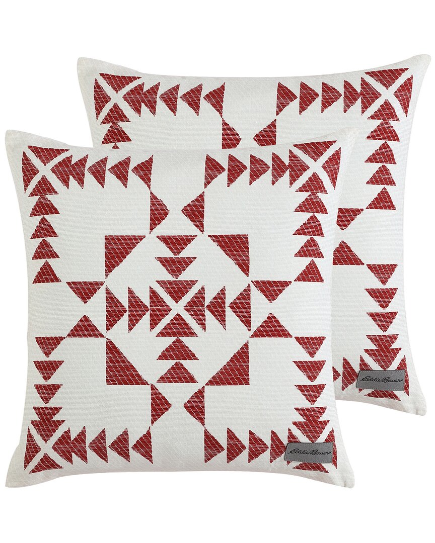Eddie Bauer Arrowhead 100% Cotton Canvas Pillow Cover Set In Ivory