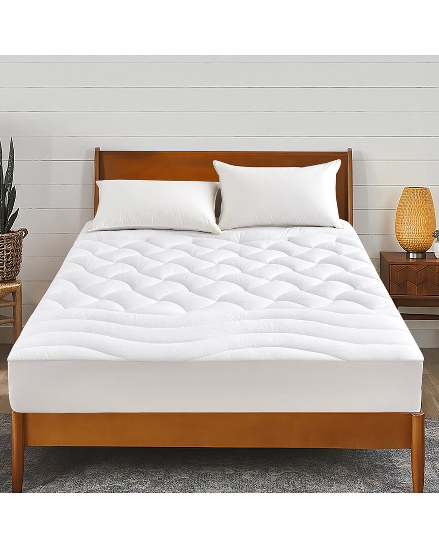 Unikome Cooling Waterproof Quilted Mattress Pad In White