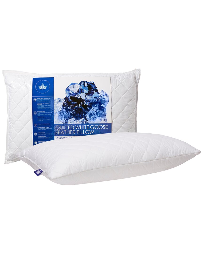 Canadian Down & Feather Company Quilted White Goose Feather Pillow Soft Support