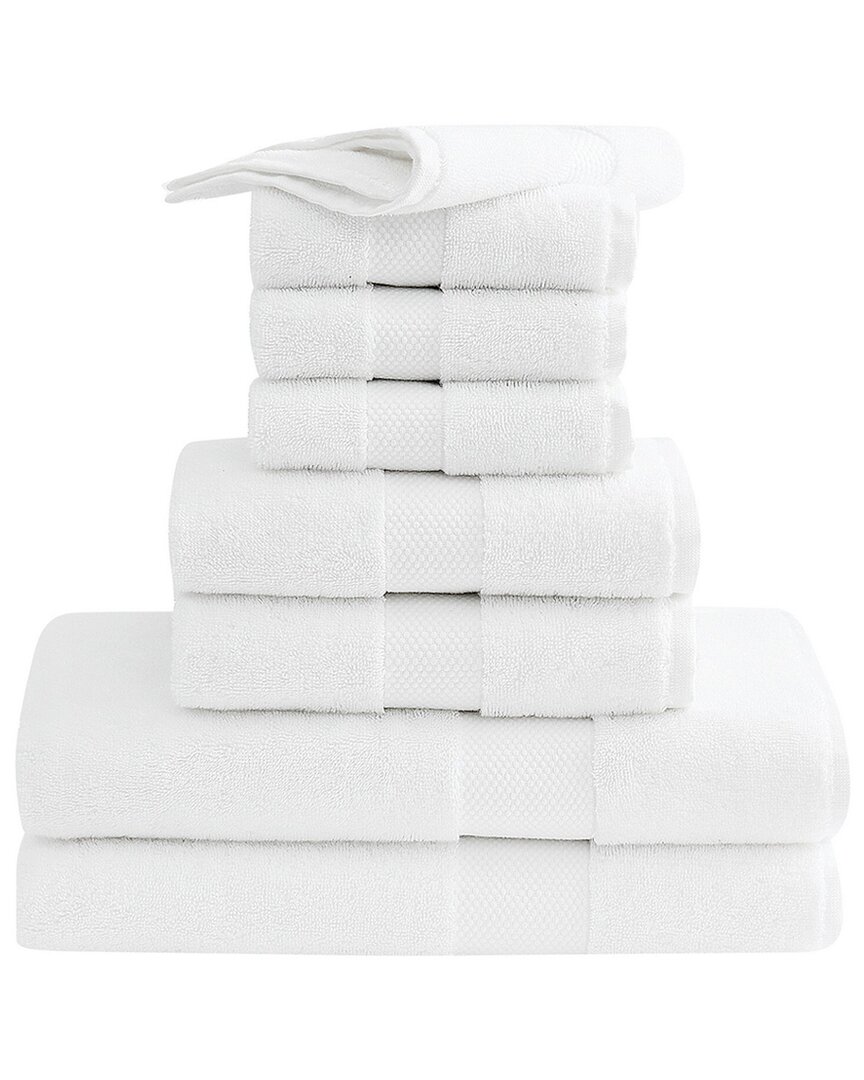 Christian Siriano Ny Plush Turkish Cotton 8pc Towel Set In White