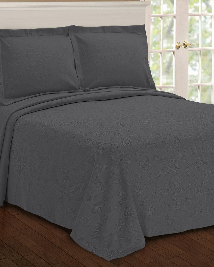Superior Paisley Matelasse King Cotton Bedspread In Gray