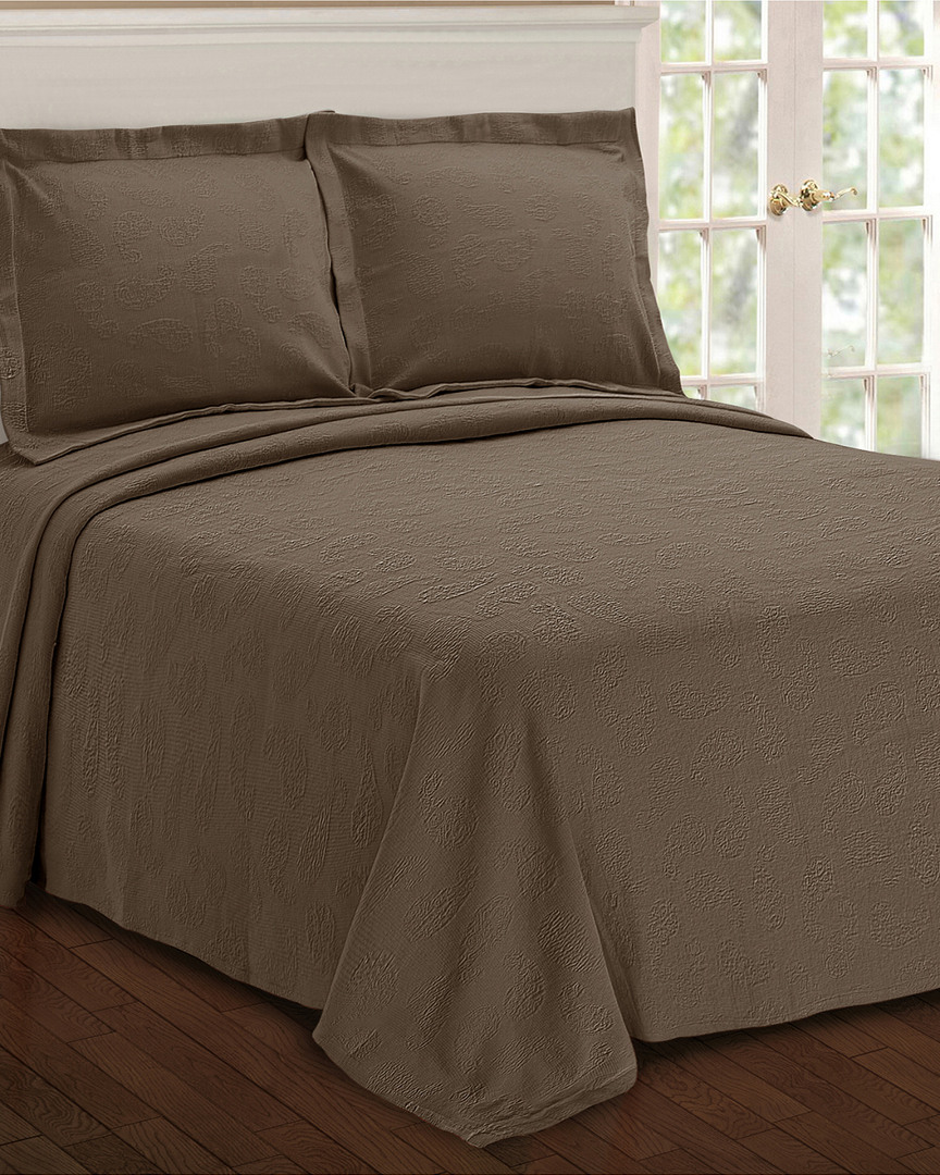 Superior Paisley Matelasse King Cotton Bedspread In Brown