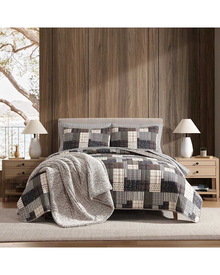 Eddie Bauer Antique Cotton Quilt Set In Gray
