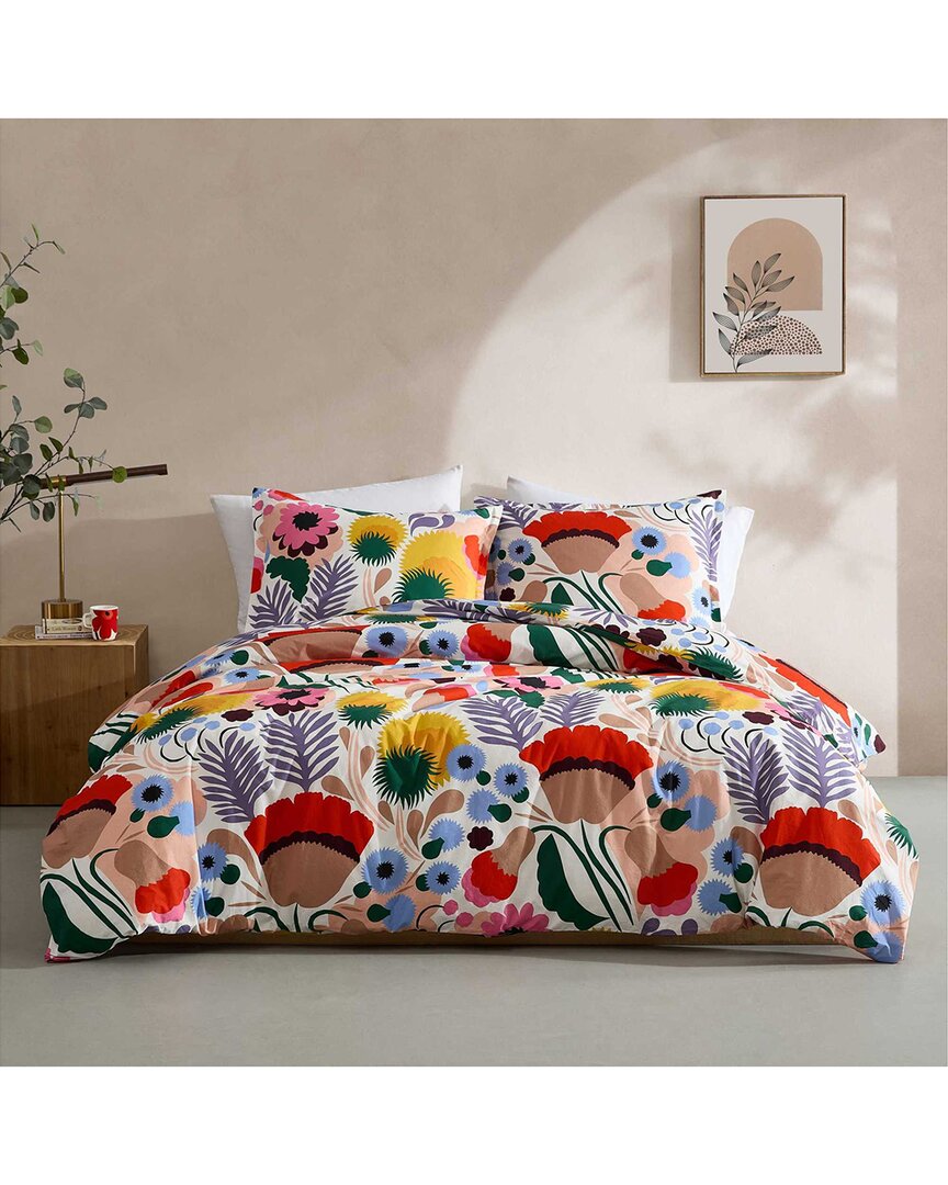 Marimekko Ojakellukka Cotton Percale Duvet Cover Set In Multi