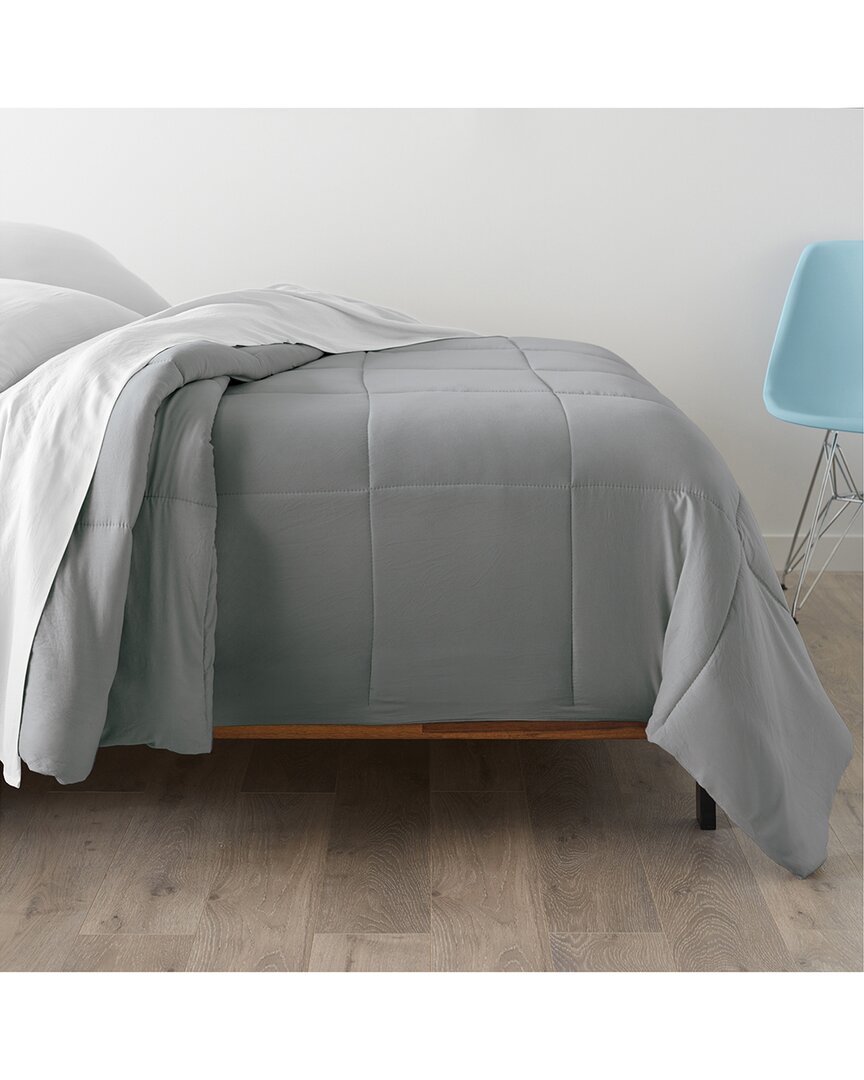 Shop Ella Jayne Microfiber Down-alternative Solid Color Comforter In Grey