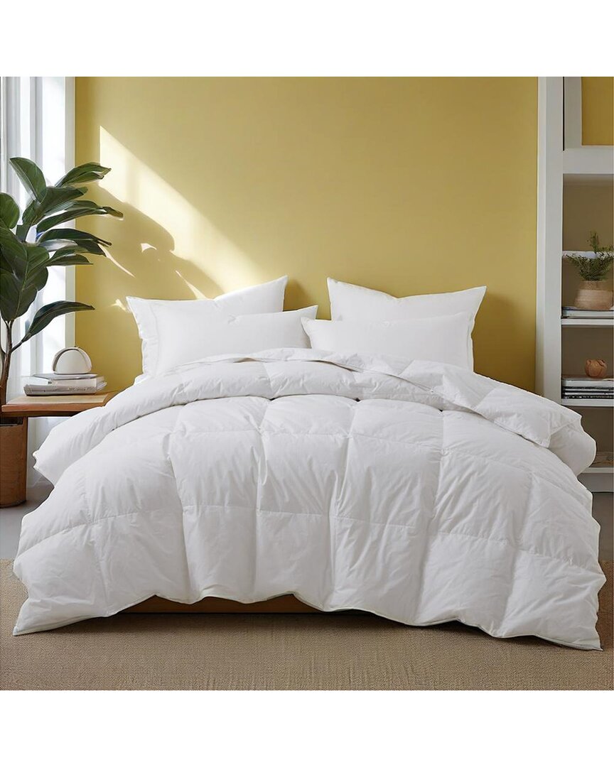 Unikome 300 Thread Count All Season 100% Cotton Feather Down Comforter Duvet Insert In White