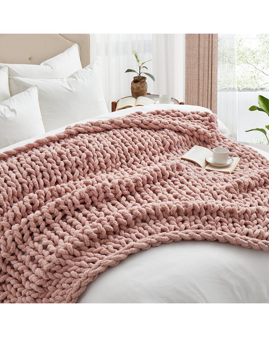 Unikome Chunky Knit Chenille Throw Blanket In Multi