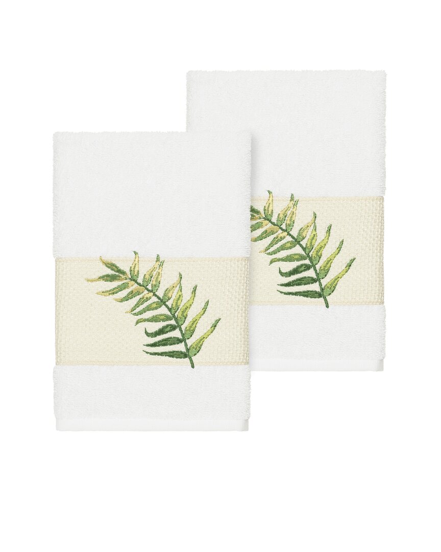 Linum Home Textiles Zoe Turkish Cotton 2pc Embellished Hand Towel Set