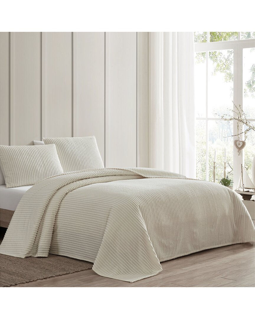 Beatrice Home Fashions Channel Chenille Bedspread In Ivory