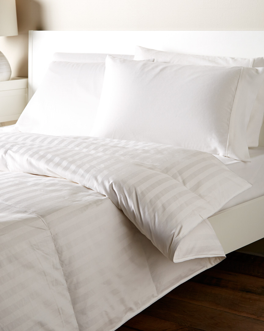 Blue Ridge Home Hotel Suite Meduim Weight Supreme Damask Stripe White Down Comforter