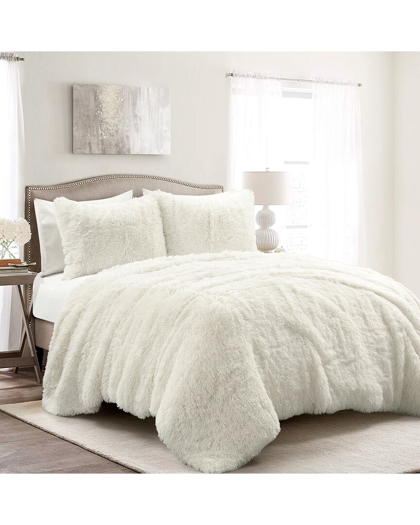 Lush Decor Fashion Emma Faux Fur Oversized Comforter In Ivory