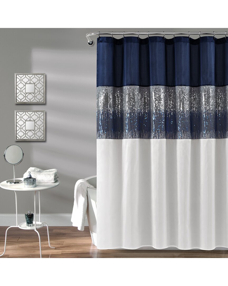 Lush Decor Fashion Night Sky Shower Curtain In Navy