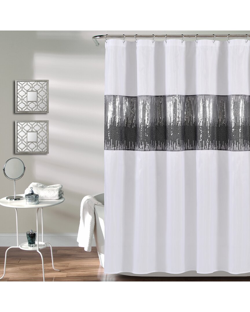 Lush Decor Fashion Night Sky Shower Curtain In White