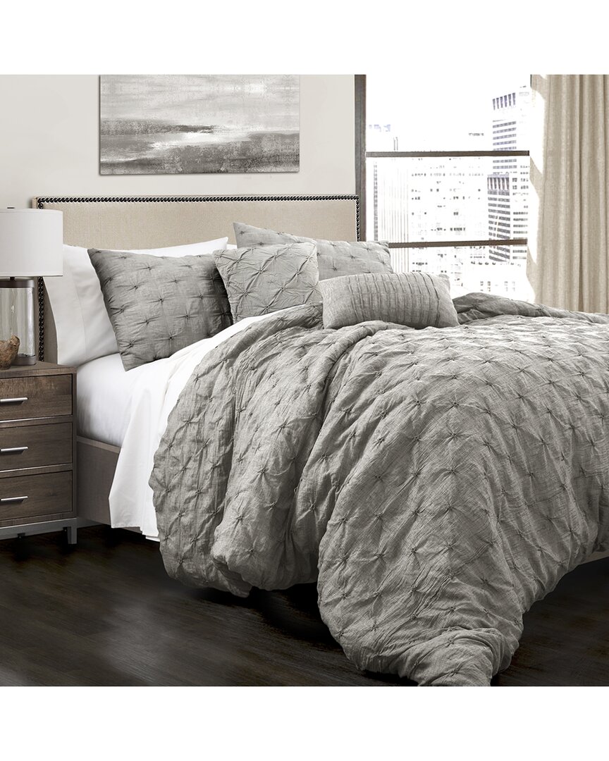 Lush Decor Fashion Ravello Pintuck Comforter In Gray