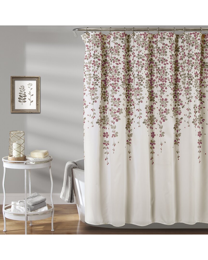 Lush Decor Fashion Weeping Flower Shower Curtain In Purple