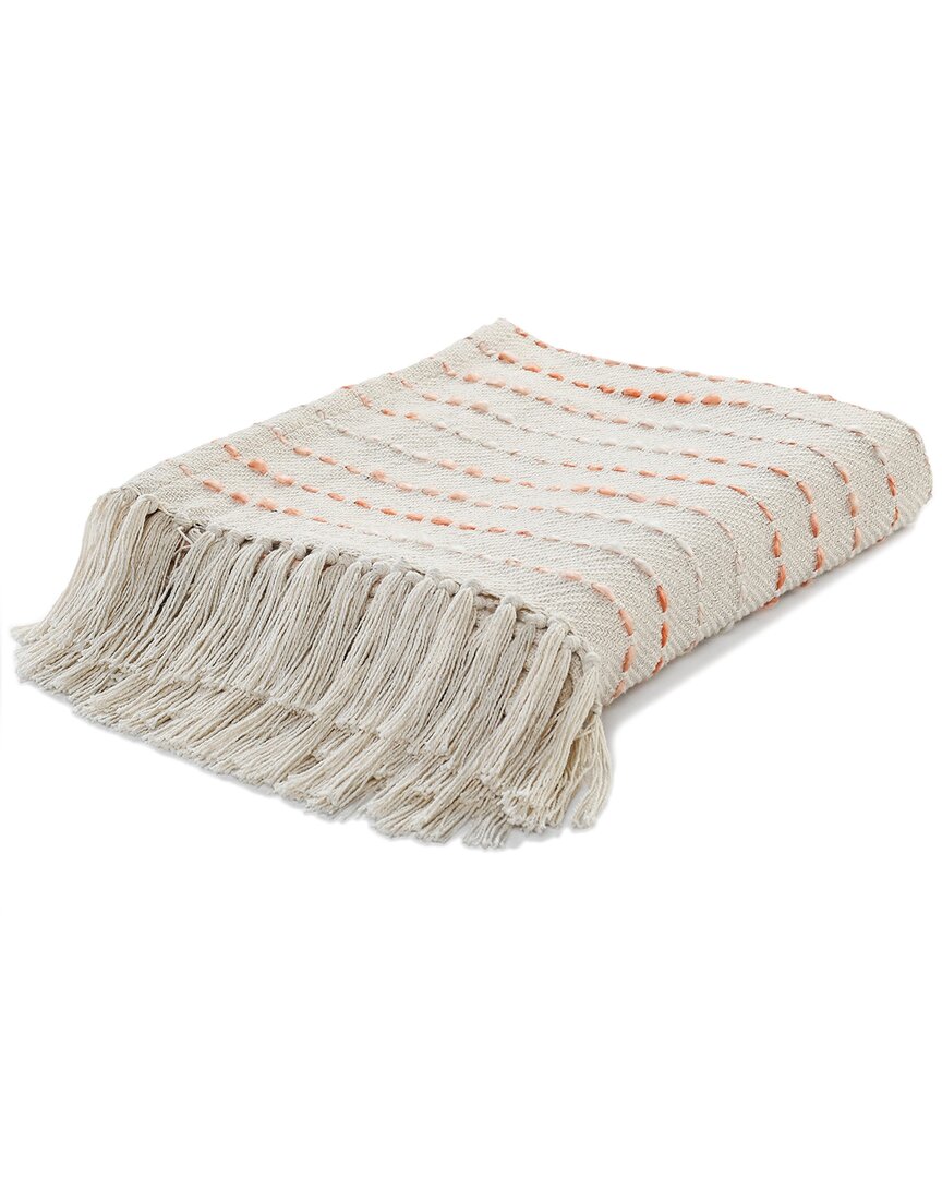 Ox Bay Torrent Striped Throw Blanket In Cream