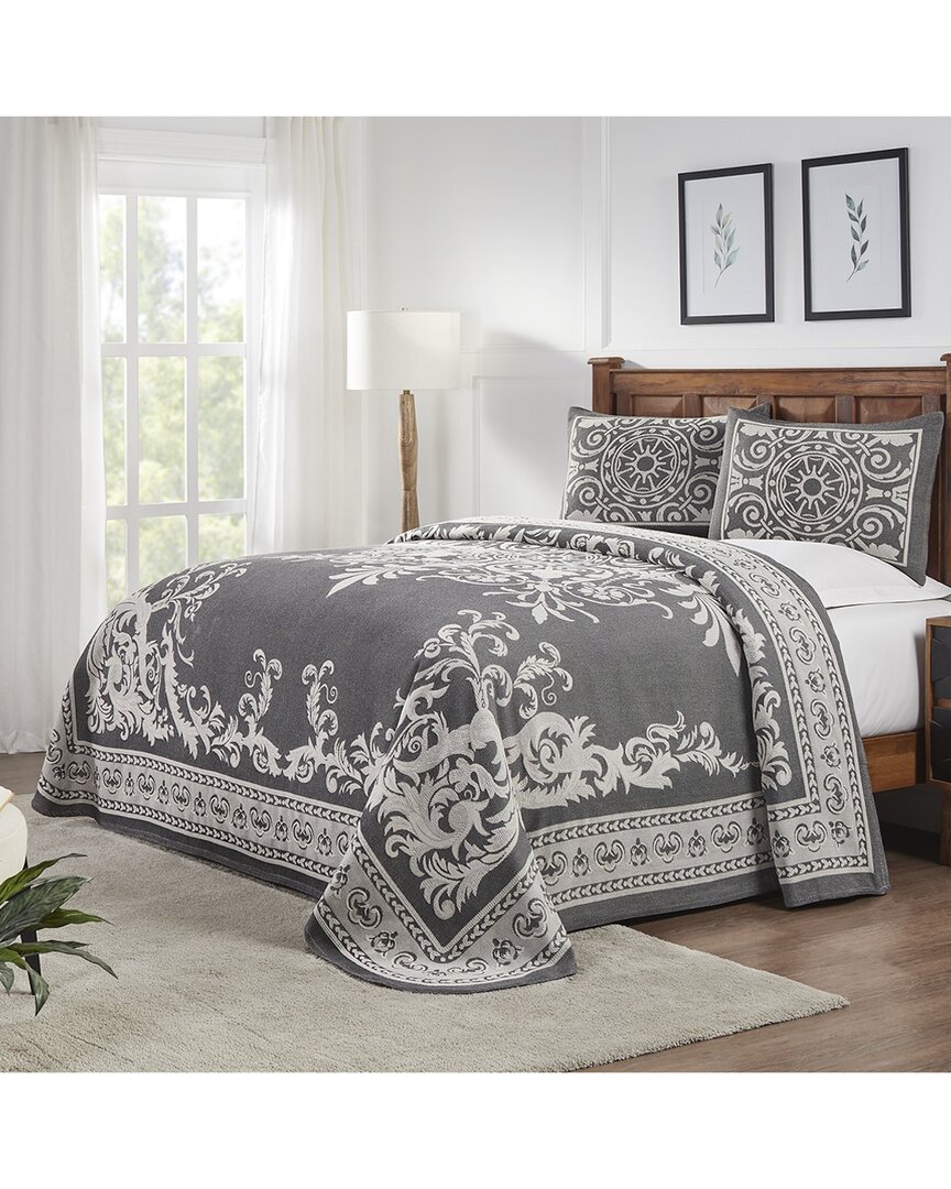 Superior Adalie Vintage Medallion Lightweight Woven Jacquard Oversized Bedspread Set In Charcoal