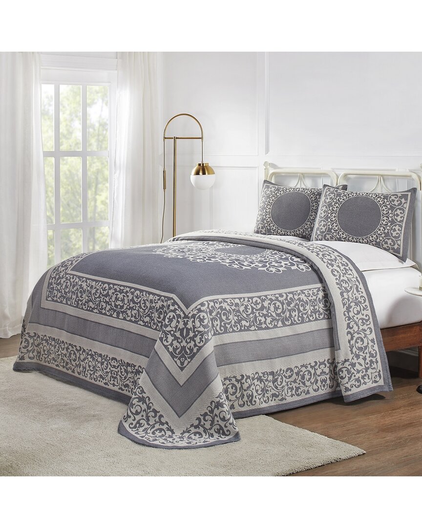 Superior Lyron Boho Mandala Lightweight Woven Jacquard Oversized Bedspread And Sham Set In Blue