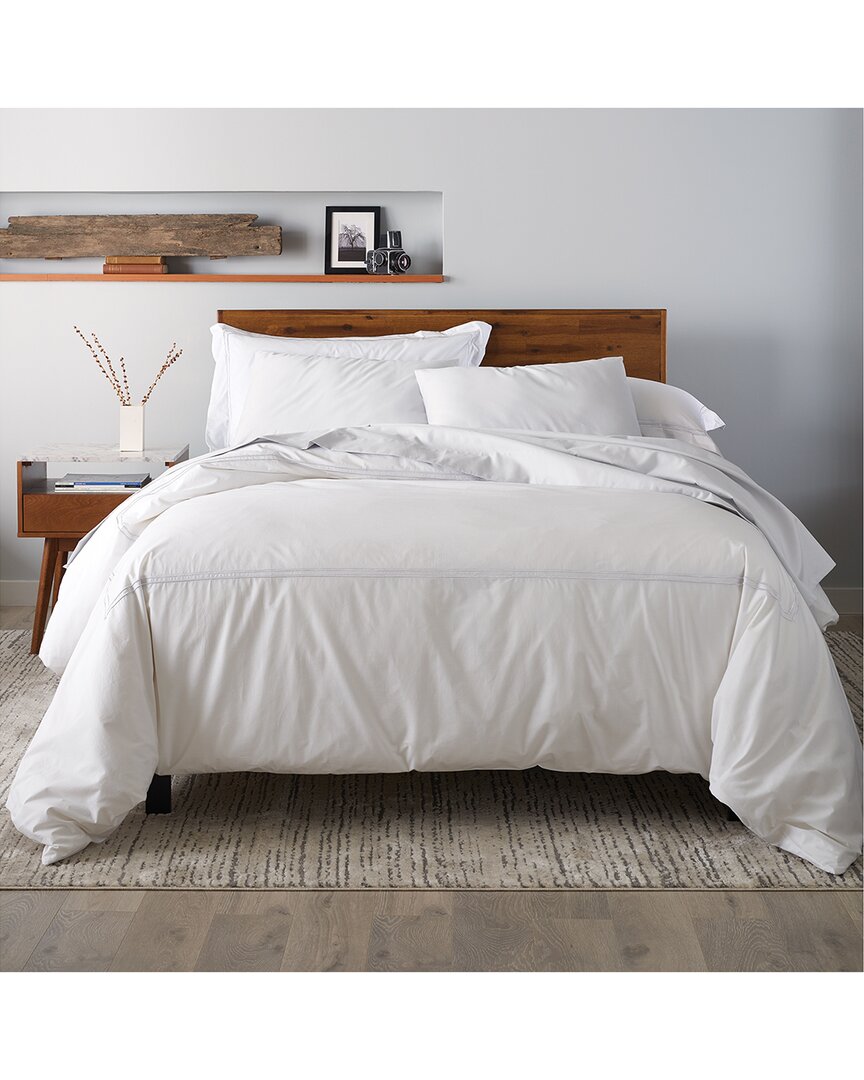Ella Jayne Down Comforter Duvet Cover Set - Silver In White