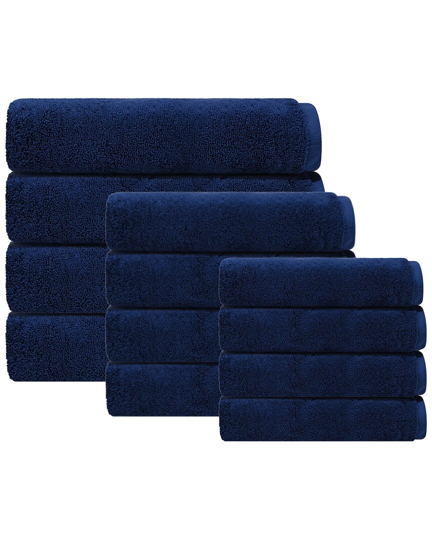 Depera Home Puresoft 12pc Turkish Towels Set In Blue