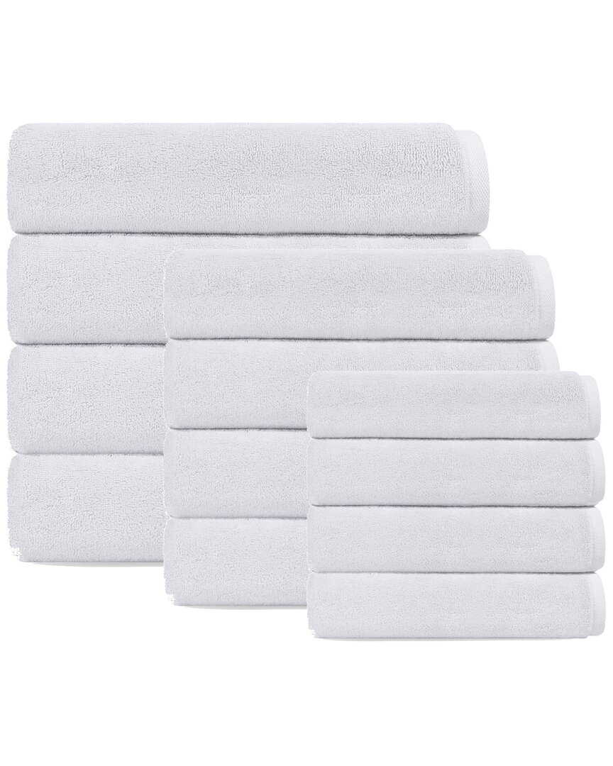Depera Home Puresoft 12pc Turkish Towels Set In White