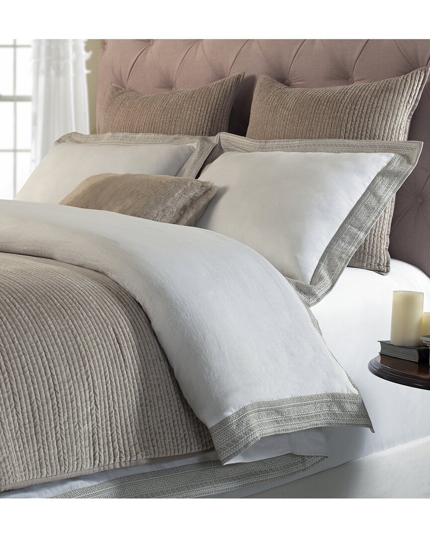Orchids Lux Home Parker European Linen Duvet Cover In Brown