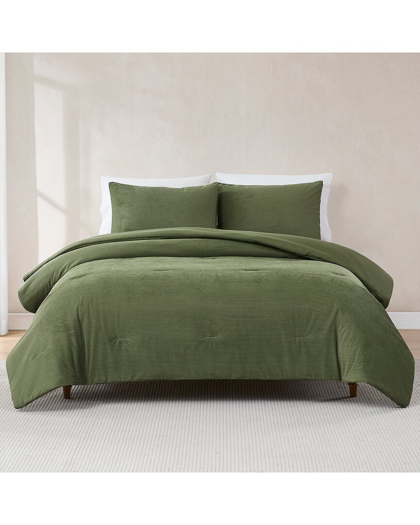Lush Decor Lush Décor Arden Ribbed Corduroy Comforter Set In Green