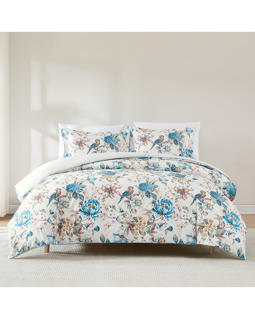 Lush Decor Lush Décor Bird & Hydrangea Reversible Cotton Duvet Cover Set In Blue