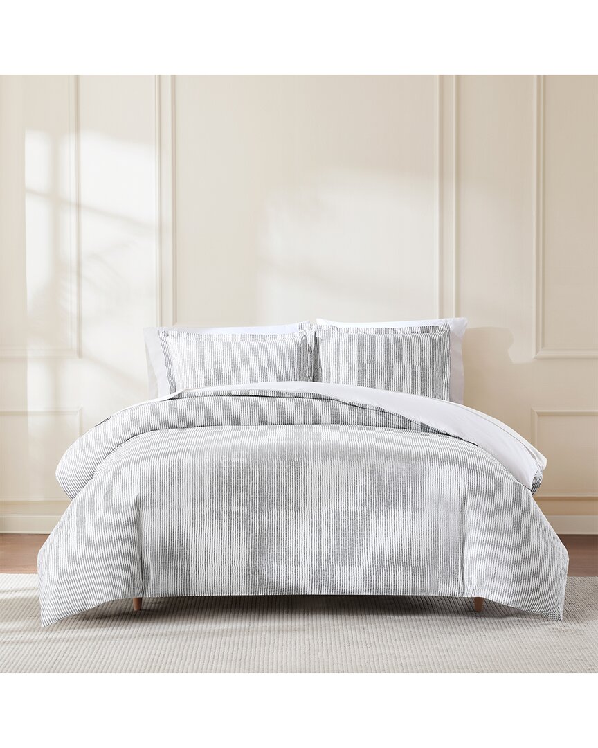 Lush Decor Lush Décor Lima Stripe Cotton Duvet Cover Set In Gray
