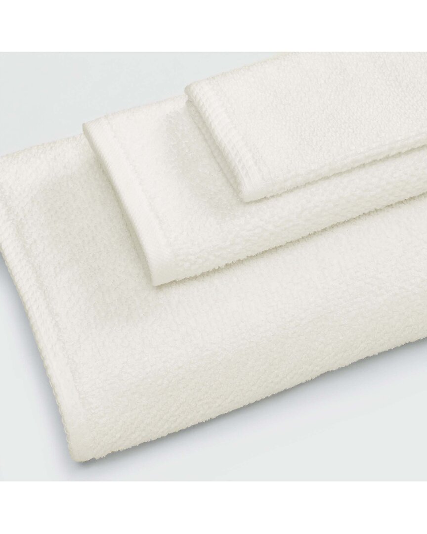 Linery & Co Luxury Cotton Textured Bath Towel In White