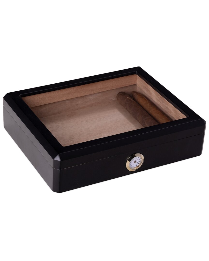Bey-berk Unisex Wes 8-cigar Humidor W/ Hygrometer In Black